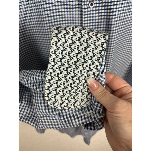 Robert Graham Men’s Button Down Shirt Size 2X Blue White Houndstooth Casual - Picture 5 of 10
